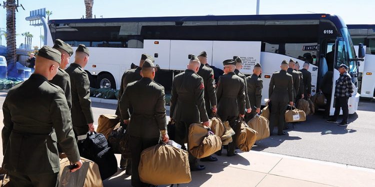 Active Duty Marines on Their Way to Camp Pendleton