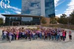 Sony employees gather to celebrate international women's day in front of the company's rancho bernardo headquarters