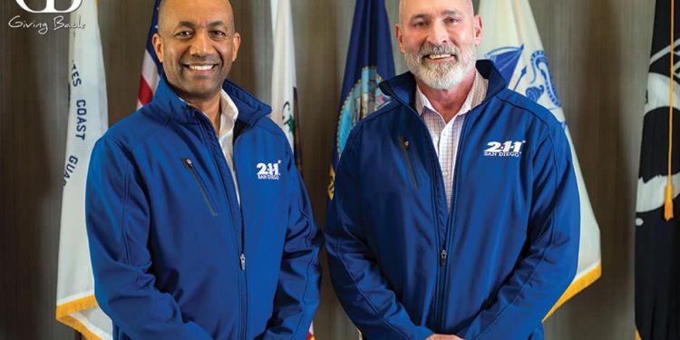 Bill york with jonathan woldemariam sdg&e director of wildfire mitigation and vegetation management and 211 san diego board member