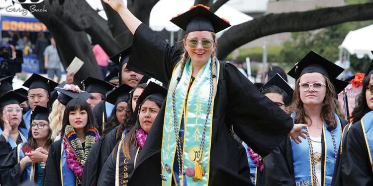 Justine's high school graduation in 2019