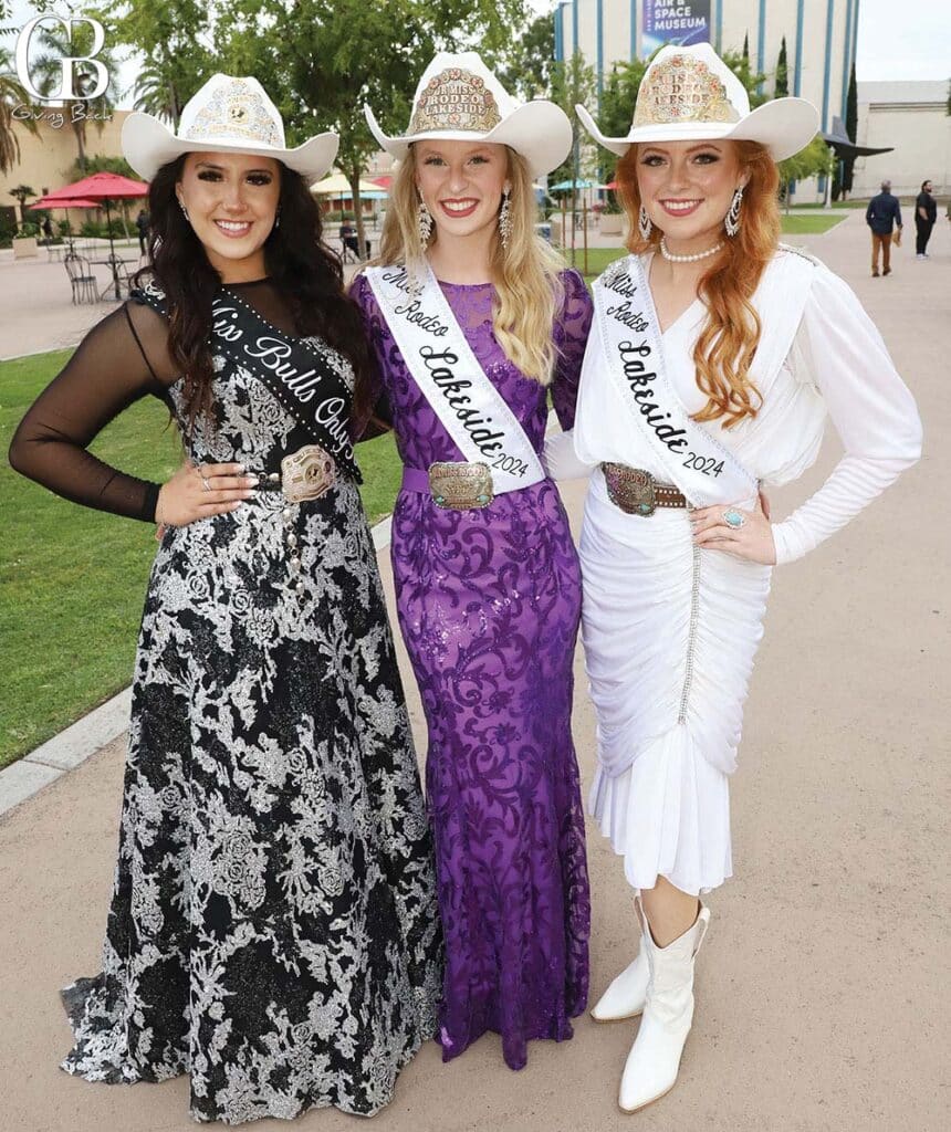 Miss Bulls Only Rodeo Queen Kate Richardson Junior Miss Rodeo Lakeside Jordan Smith and Miss Rodeo Lakeside Katy K