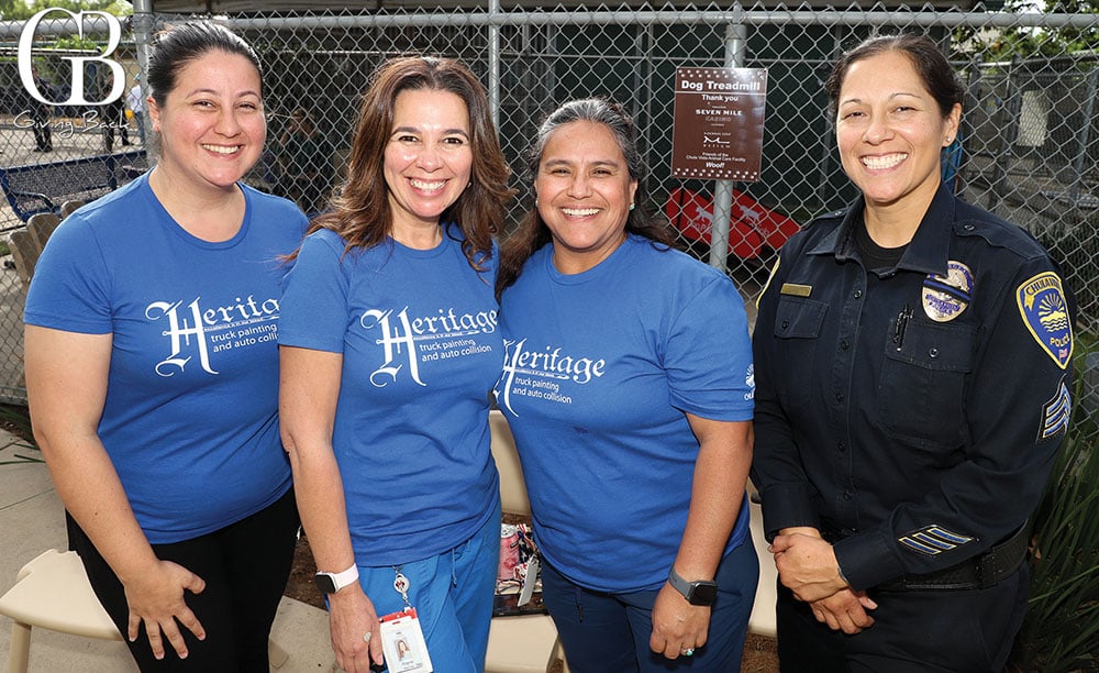 Lizbett Espinoza Arlene Martinez Rosana Lara and Sergeant Jessica Severance