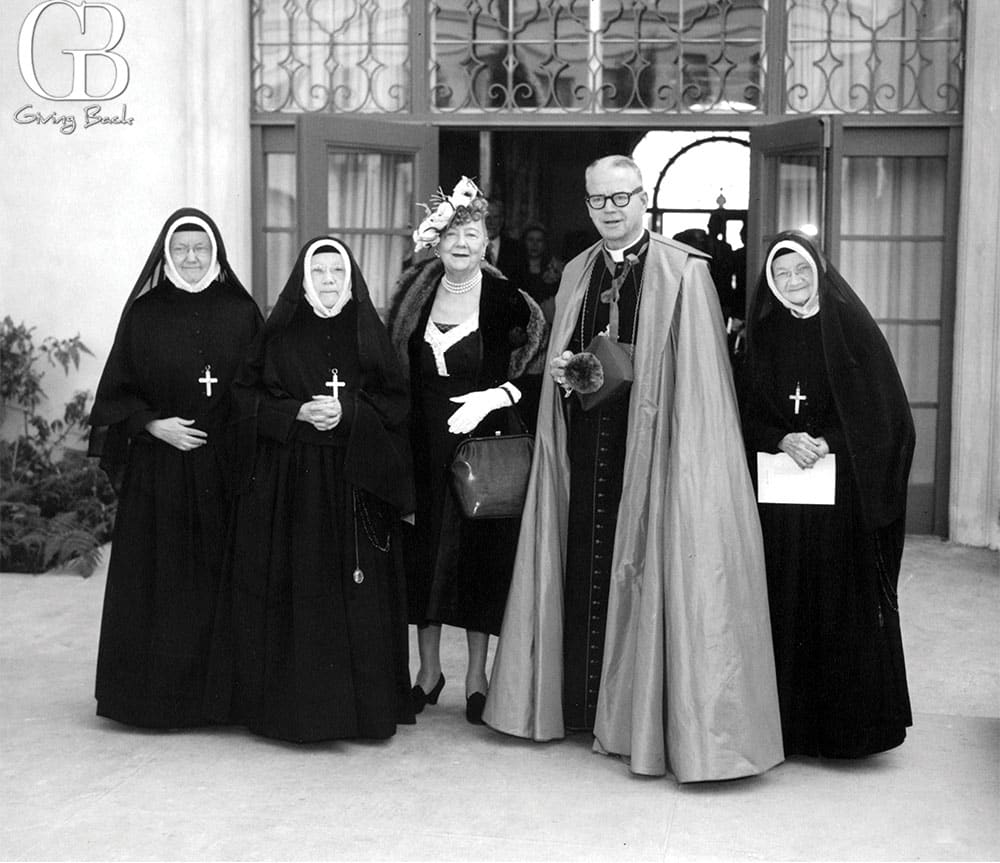 1957-Mother-Rosalie-Hill-during-the-Golden-Jubilee-with-her-Sisters-and-San-Diego-Catholic-Bishop-Charles-F-Buddy - GB Magazine 1957 Mother Rosalie Hill during the Golden Jubilee with her Sisters and San Diego Catholic Bishop Charles F Buddy