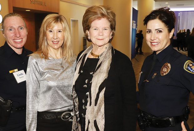 Officer Linda Tousley Lt, Misty Cedrun Ret, Catharine Douglass and Det at 13th annual Women in Blue luncheon