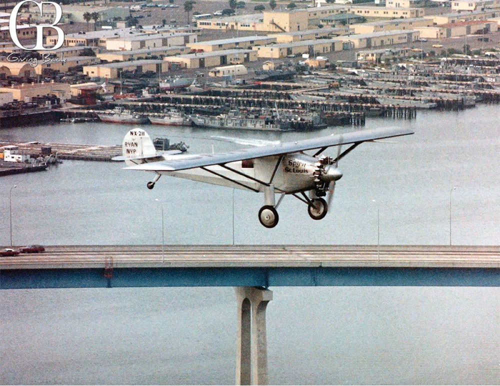 The museum's spirit of st louis iii over the coronado bridge in 1979's Spirit of St. Louis III over the Coronado Bridge in 1979