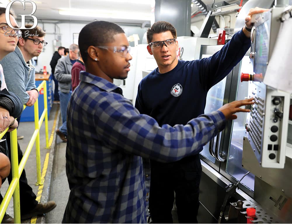 Veterans training on machines donated and entrusted by HAAS