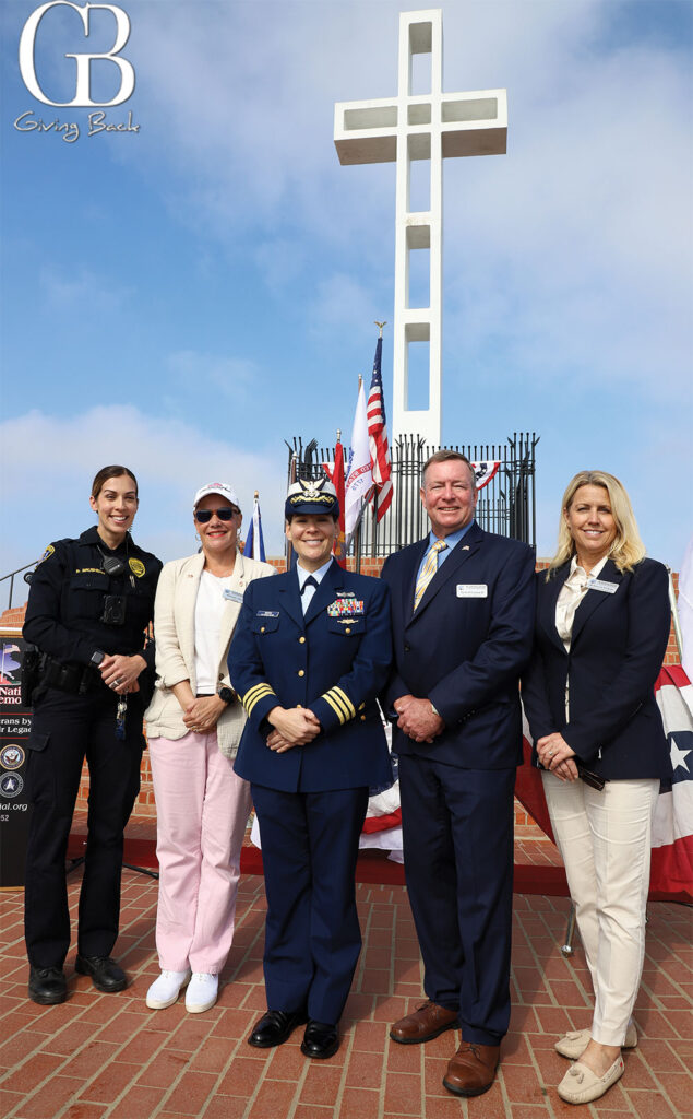 Officer Briana Brusherd, Retired Master Guns Bonnie Diaz, Deputy Second Commander Ellen Motoi, Neil Oconnell and Rebecca Evleth