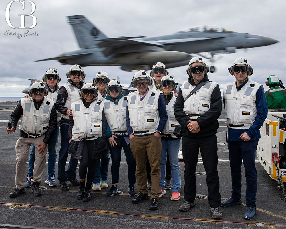 On the deck of the USS Abraham Lincoln