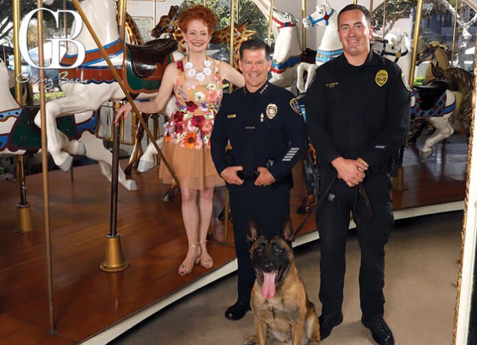 Sara Napoli, Chief Of Police Scott Wahl, Officer Jason Langley, And Ace for San Diego Police Foundation