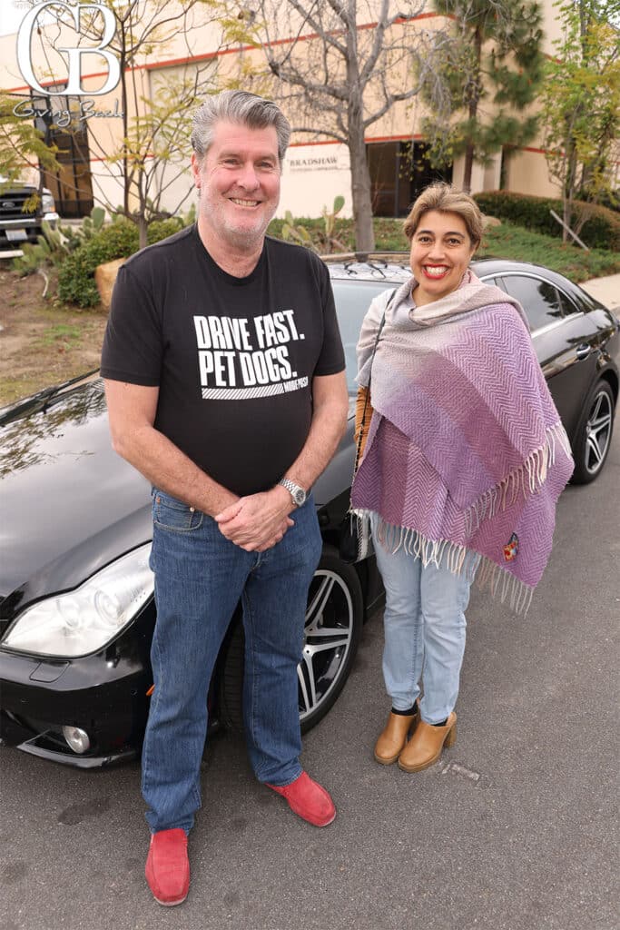 Mike-Alberry-and-Maribel-Topf-with-2010-Mercedes-CLS-550 - GB Magazine Mike Alberry and Maribel Topf with 2010 Mercedes CLS 550