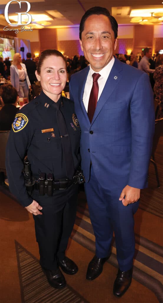 Captain Julie Epperson with Mayor Todd Gloria