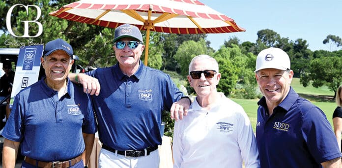 Deacon Jim Vargas, Mike Schleyhahn, Joe Phillips, Chief Scott Wahl ready to Tee Off