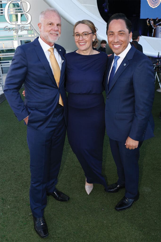 Michael Hopkins Dana Toppel and Mayor Todd Gloria