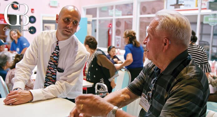 Scott Tarde and Participant, Bob, in Diner