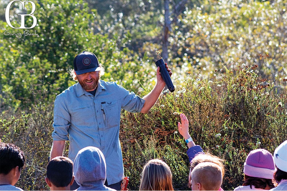 SDBG Conservation Specialist Joe DeWolf at Ocean Knoll Elementary Site