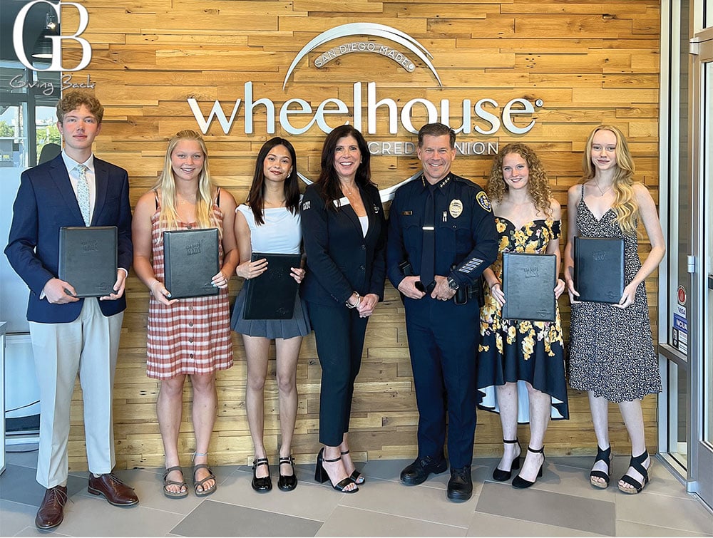 Wheelhouse Badge of Honor Recipients with President CEO Lisa Paul Hill and San Diego Police Department Chief and Wheelhouse Supervisory Committee Member Scott Wahl