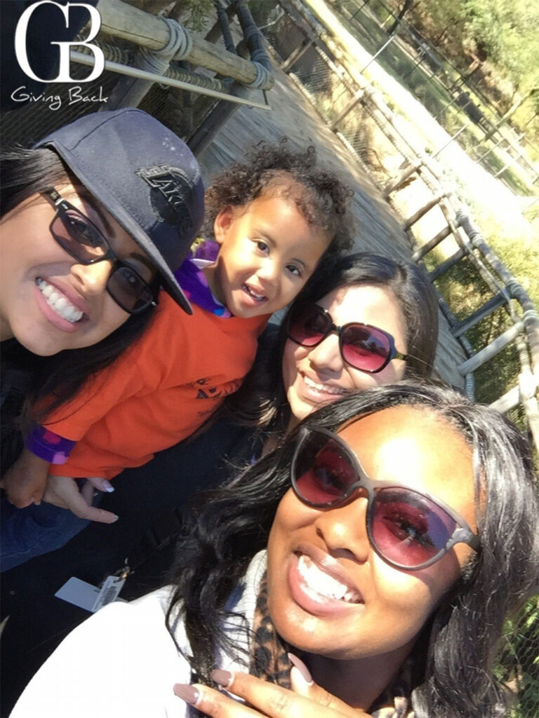 Karmen and mom Darjené with MAAC teachers on a fieldtrip to the San Diego Zoo Safari Park
