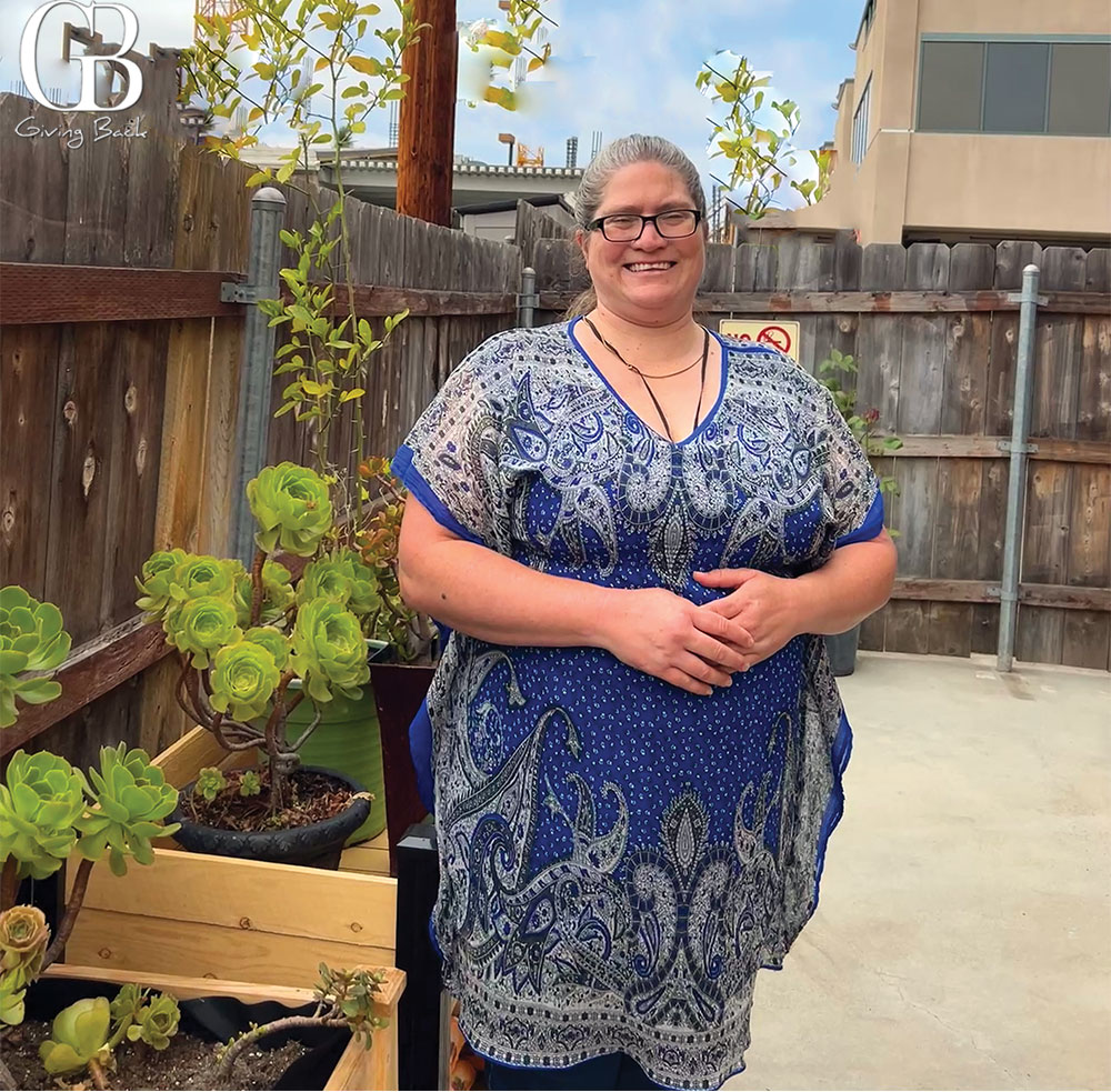 Alice enjoys tending to the garden at UTSH