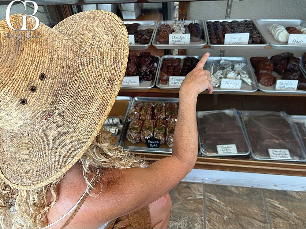 Rebecca Berggren makes her choice while visiting Wisteria Candy Shop in Boulevard