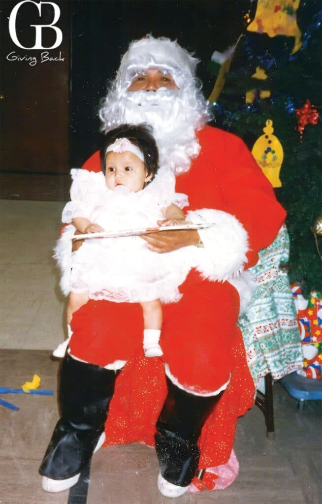 Evelyn with Santa