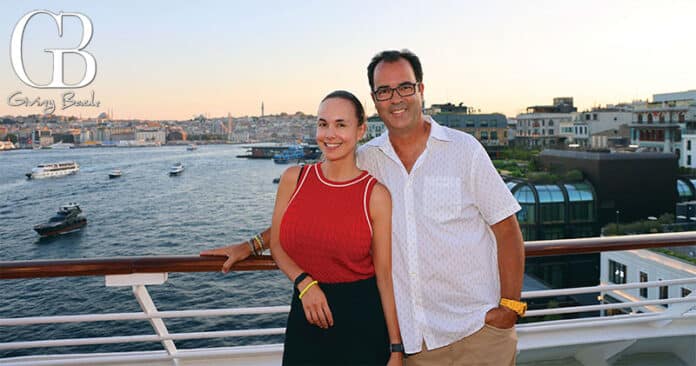 ISTANBUL - At Waves Grill docked in the Bosporus Strait