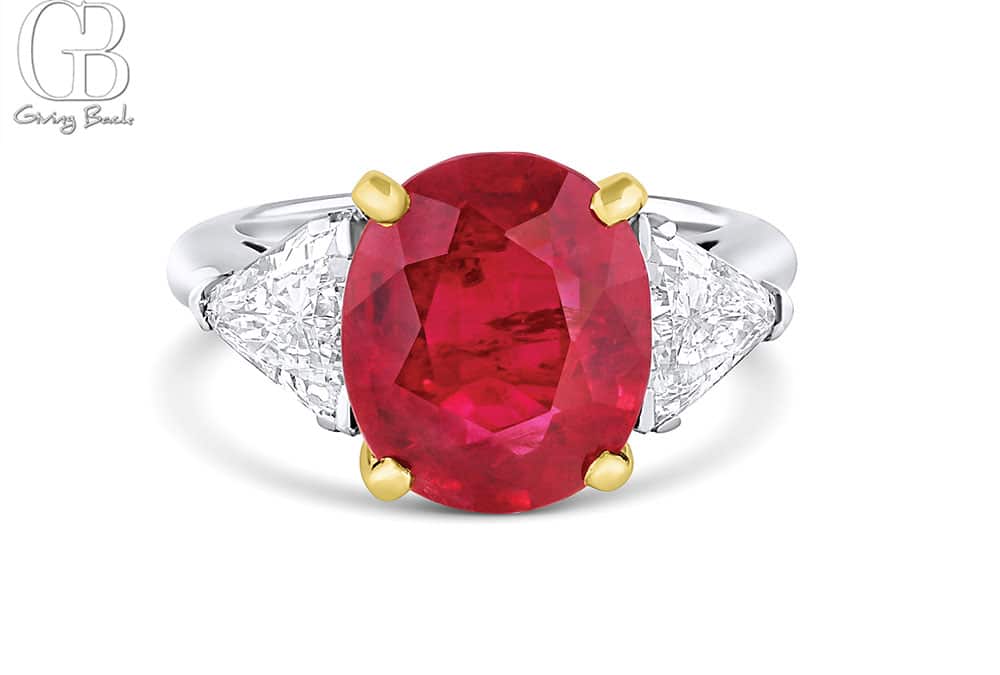 Platinum 18k Yellow Gold 694ct Ruby Diamond Ring - GB Magazine Platinum 18k Yellow Gold 694ct Ruby Diamond Ring