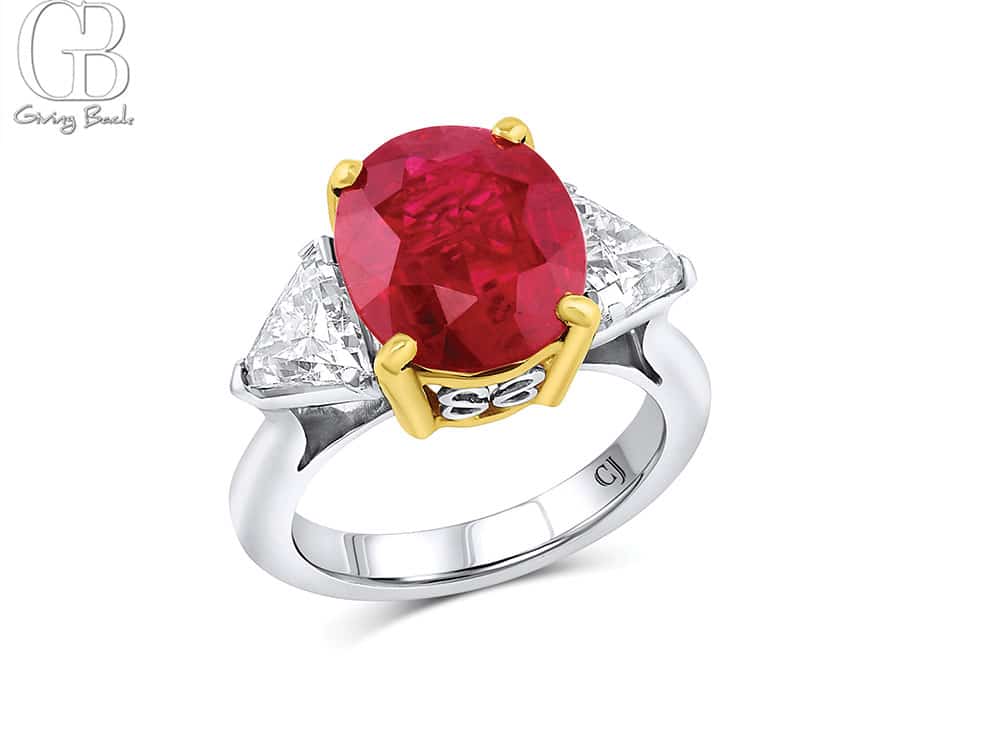 Platinum 18k Yellow Gold 694ct Ruby Diamond Ring - GB Magazine Platinum 18k Yellow Gold 694ct Ruby Diamond Ring