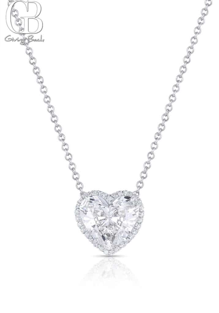 Rivière Platinum 403ct Heart-Shaped Diamond Halo Necklace - GB Magazine Rivière Platinum 403ct Heart Shaped Diamond Halo Necklace