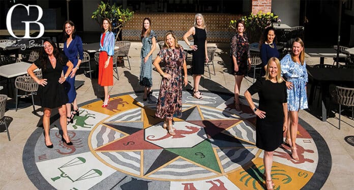 Las Patronas Jewel Ball Committee Chairs on the historic La Jolla Beach & Tennis Club “Zodiac Sign- a time honored Jewel Ball tradition.