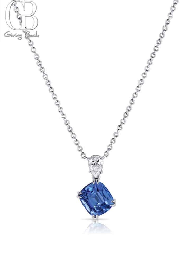 Riviere Platinum Offset Sapphire and Diamond Necklace GIA Certified