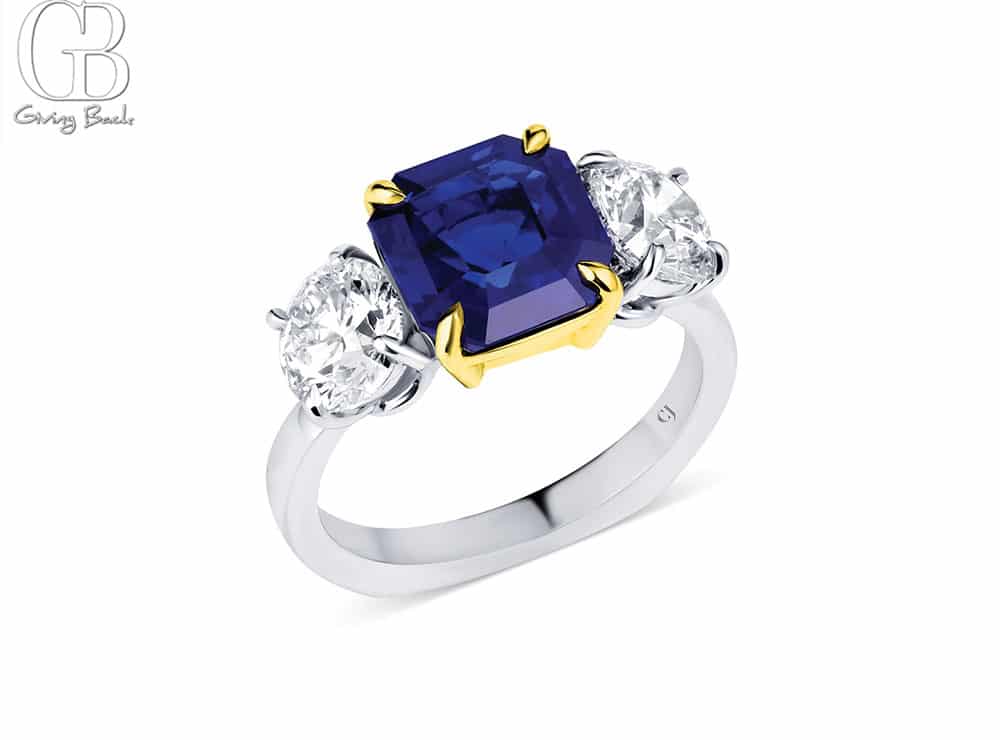 Rivière Platinum and Gold 315ct Sapphire and Diamond Ring GIA AGL Certified