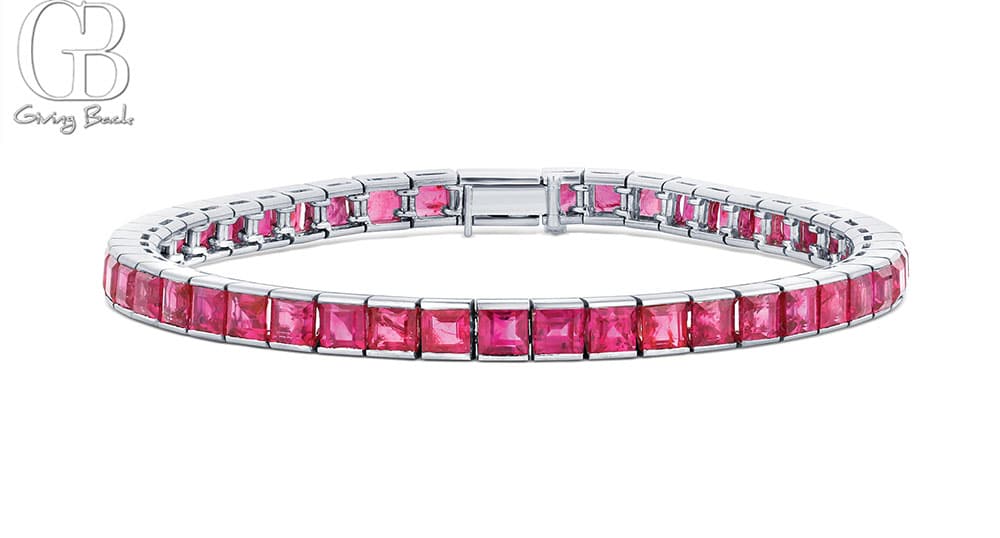 Yellow Gold Ruby Line Bracelet