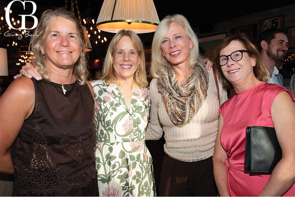 Carolyn Taylor Gretchen Morgan Linda Rock and Clare McGowan'GB Giving Back' logo in the corner.